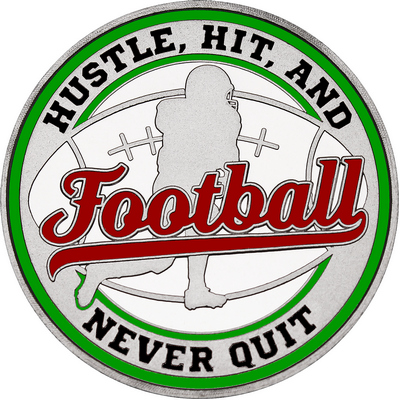 Maroon "Football" with Green Outer Circular Borders